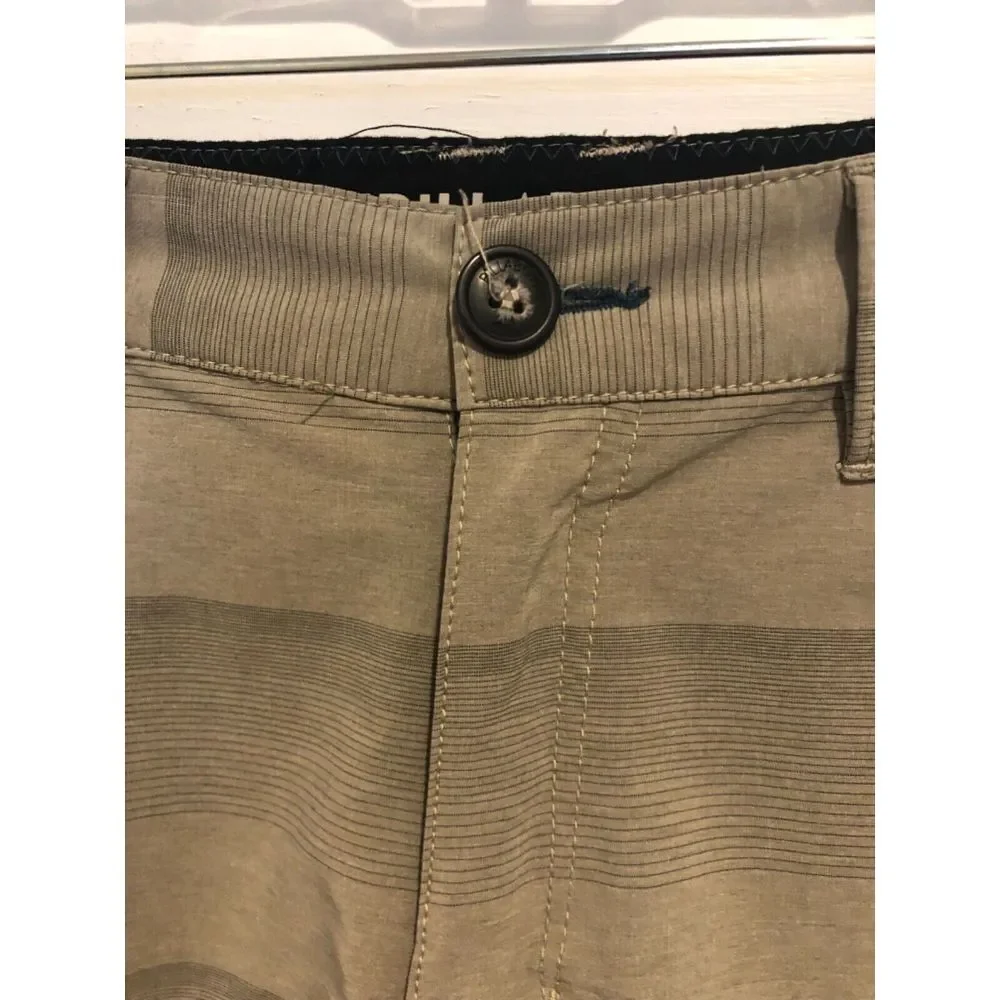 MENS‎ BILLABONG TAN KHAKI STRIPE HYBRID SHORTS SZ 25 SUBMERSIBLES BOARD SHORTS